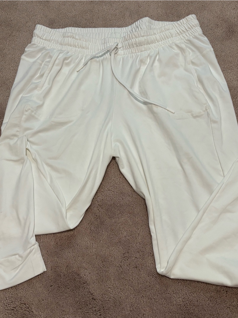 NOBULL Cream Elastic-Waist Active Joggers